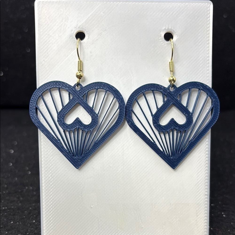 The Open Heart Twist Blue Earrings - Picture 1 of 4